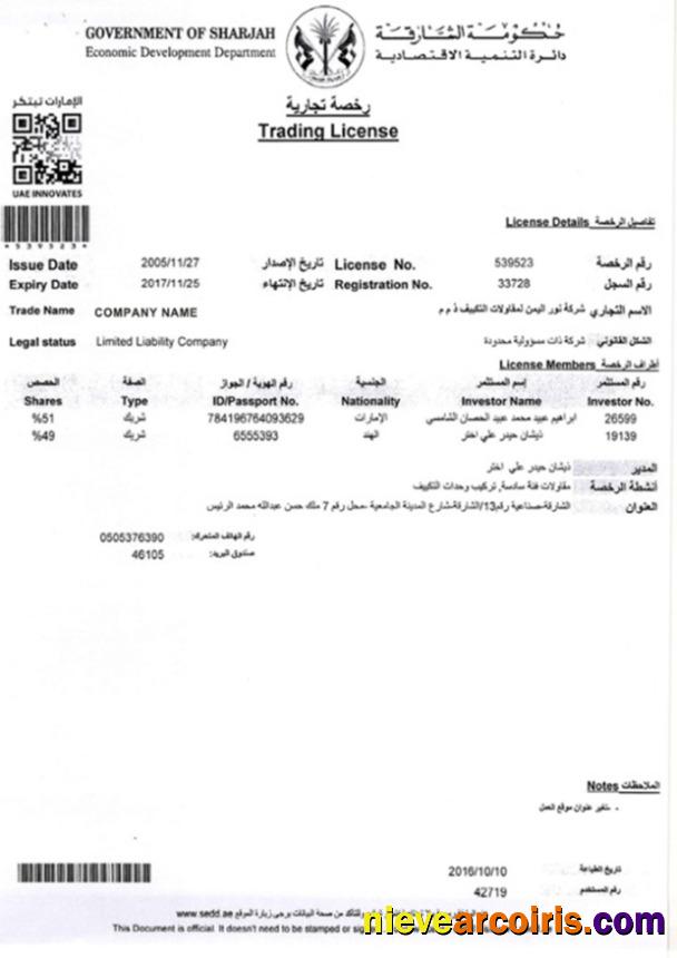 UAE Trading License